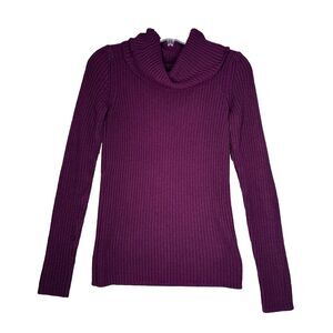 Forenza Sweater Womens Medium Purple Cowl Neck Chunky 80s 90s Y2K Casual Vintage